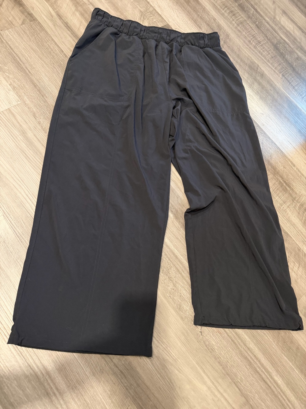 Z by Zella Black Wide Leg Performance Pants Drawstring Hem Large